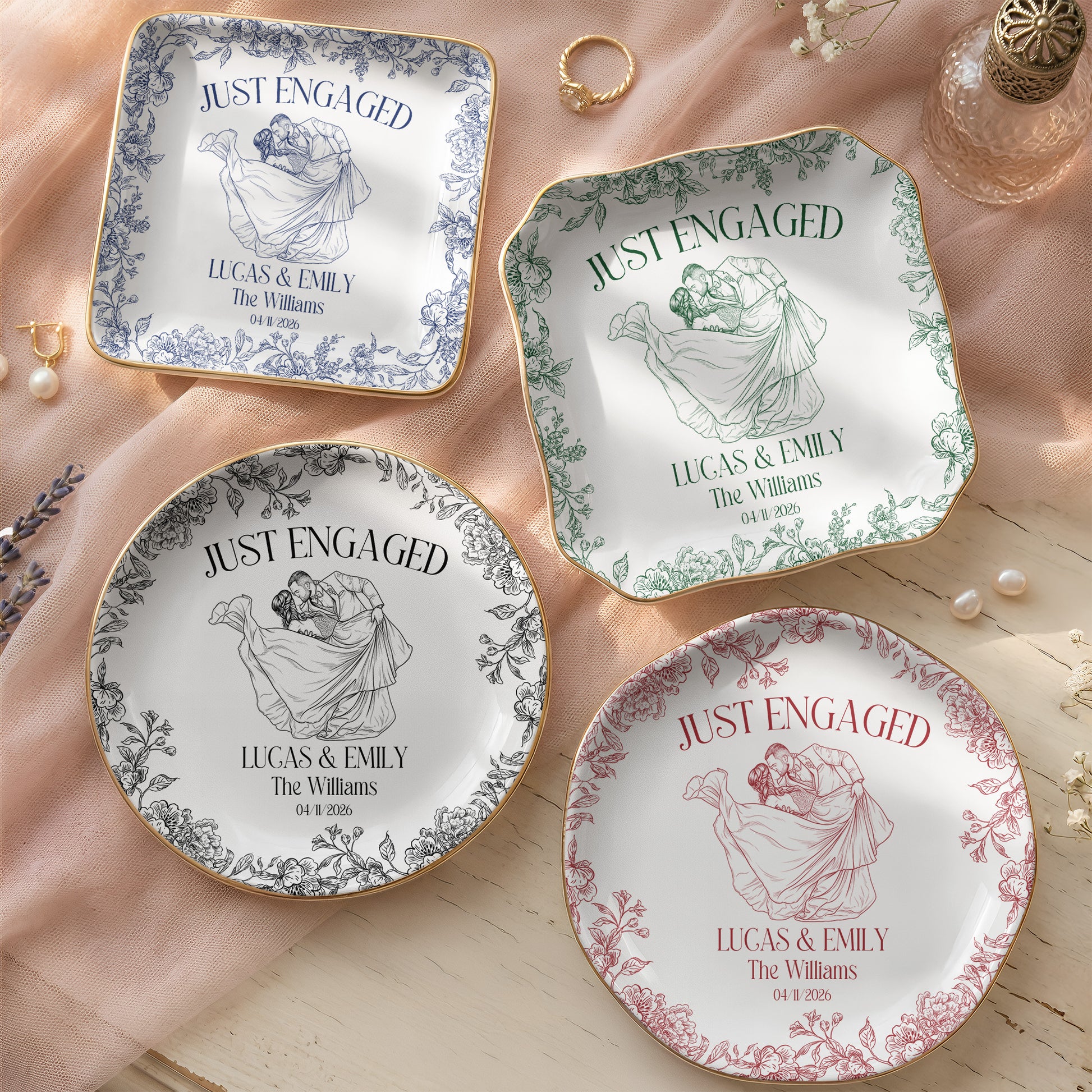 Custom-Toile-De-Jouy-Wedding-Photo-Moments-Gifts-For-Bride,-Her-Personalized-Jewelry-Dish-1
