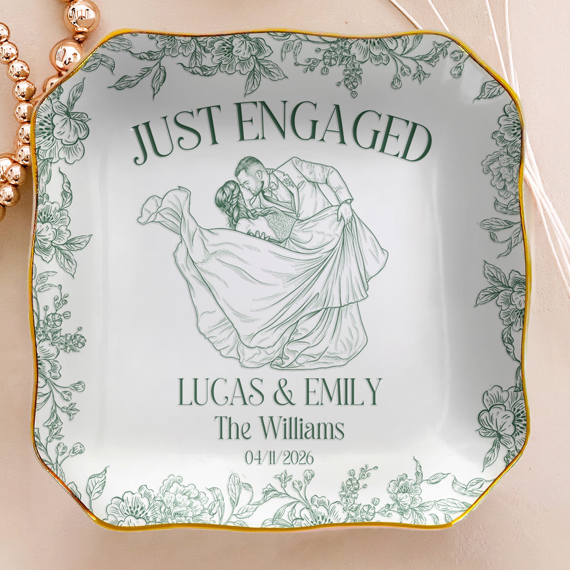Custom-Toile-De-Jouy-Wedding-Photo-Moments-Gifts-For-Bride,-Her-Personalized-Jewelry-Dish-4