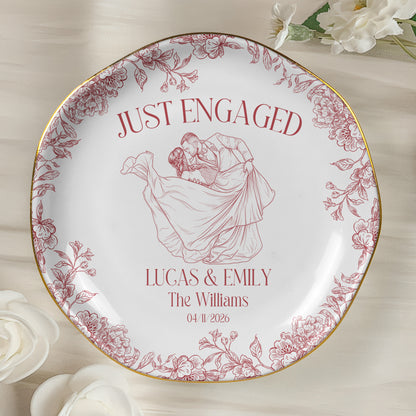 Custom-Toile-De-Jouy-Wedding-Photo-Moments-Gifts-For-Bride,-Her-Personalized-Jewelry-Dish-5