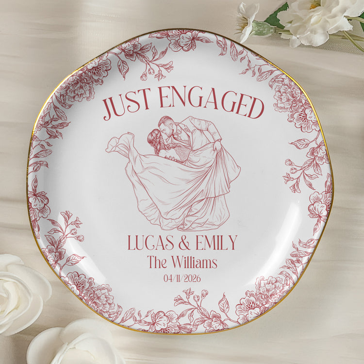 Custom-Toile-De-Jouy-Wedding-Photo-Moments-Gifts-For-Bride,-Her-Personalized-Jewelry-Dish-5