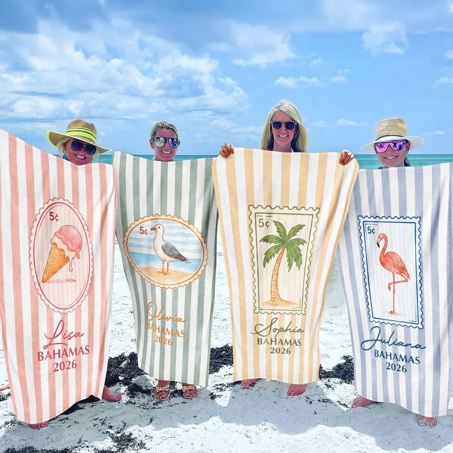 Custom-Vacation,-Matching-Beach-Vacation,-Spring-Break,-Bachelorette-Girls-Trip-Personalized-Beach-Towel-1