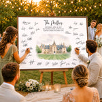 Custom_Venue_Watercolor_Wedding_Guest_Book_Sign_Illustration_Personalized_Poster_1
