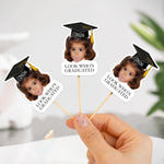 Custom-Vintage Childhood Photo Graduation Party Gifts - Personalized Cupcake Toppers 3