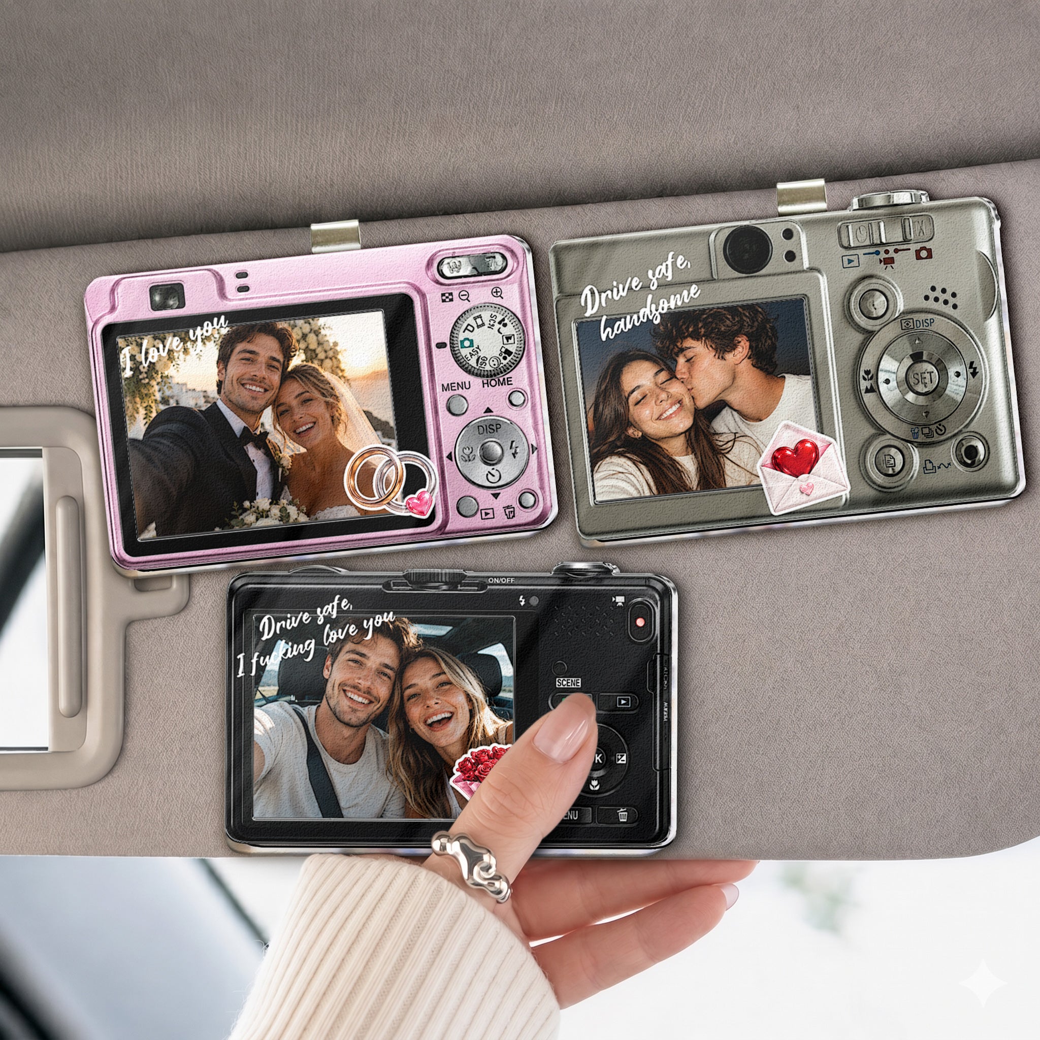 Custom-Vintage-Couple-Photo-Drive-Safe-Anniversary-Gift-For-Boyfriend,-Husband-Personalized-Car-Visor-Clip-1