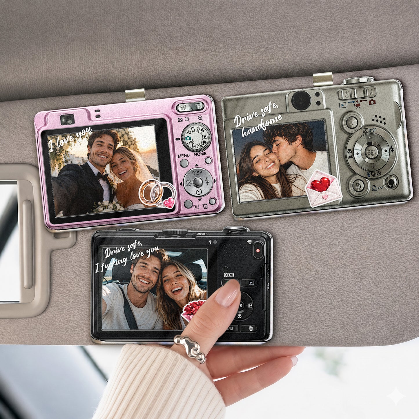 Custom-Vintage-Couple-Photo-Drive-Safe-Anniversary-Gift-For-Boyfriend,-Husband-Personalized-Car-Visor-Clip-1