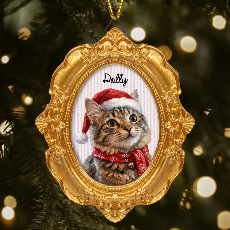Custom-Vintage-Frame-Pet-Portrait-Oil-Painting-Christmas-Pet-Personalized-Ornament-2