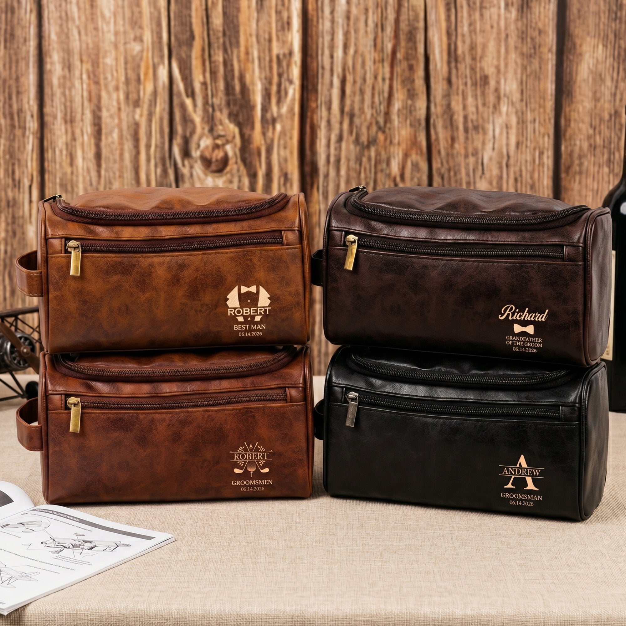 Custom-Vintage-Initial-Name-&-Date-For-Best-Man,-Groomsman,-Groomsmen,-Groom-Wedding-Gifts-Personalized-Leather-Toiletry-Bag-(1