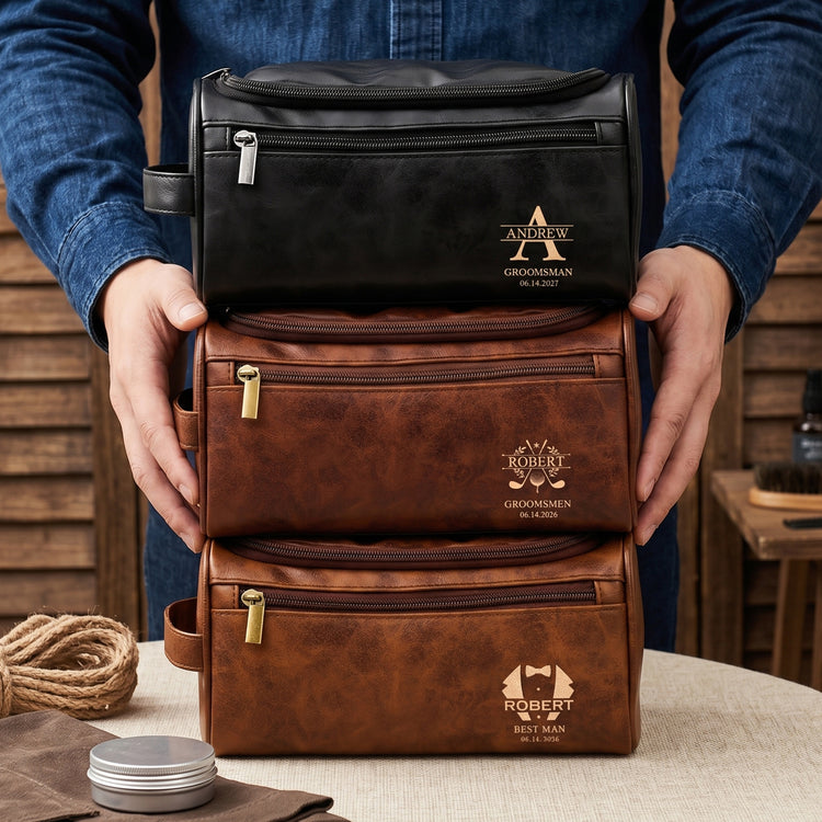 Custom-Vintage-Initial-Name-&-Date-For-Best-Man,-Groomsman,-Groomsmen,-Groom-Wedding-Gifts-Personalized-Leather-Toiletry-Bag-(2