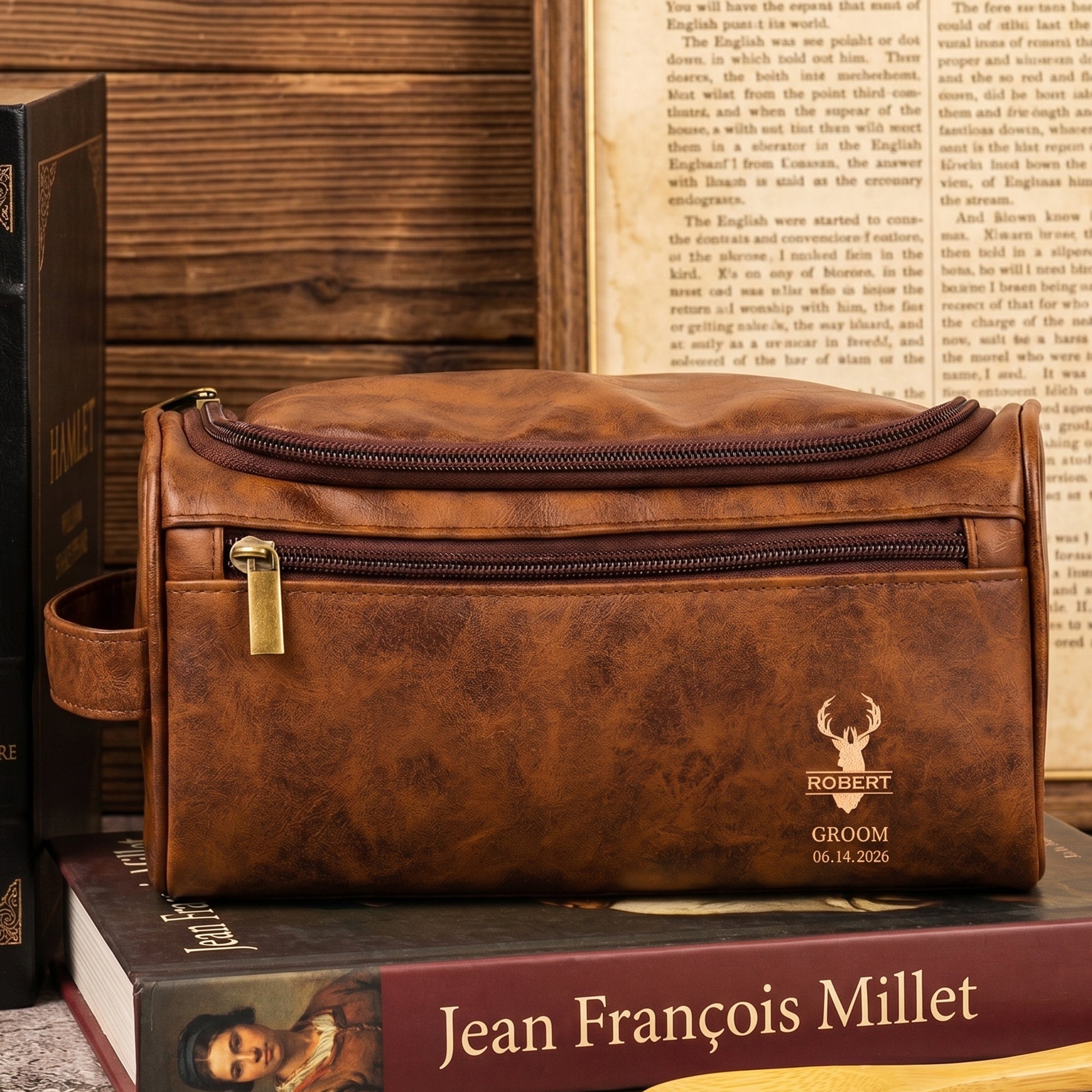 Custom-Vintage-Initial-Name-&-Date-For-Best-Man,-Groomsman,-Groomsmen,-Groom-Wedding-Gifts-Personalized-Leather-Toiletry-Bag-(3
