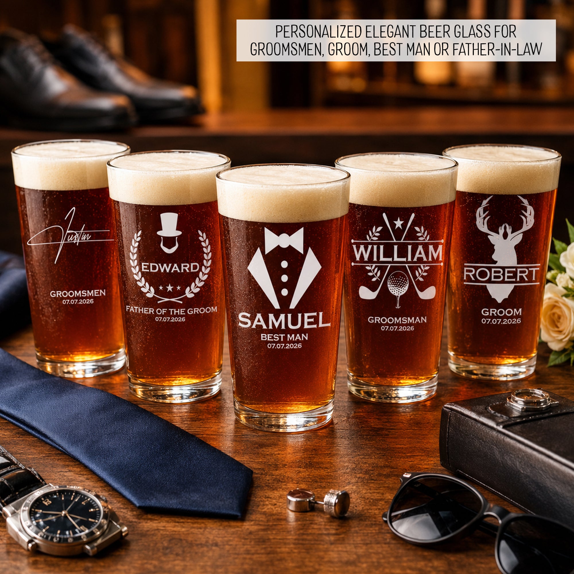 Custom-Vintage-Initial-Name-&-Date-For-Best-Man,-Groomsmen,-Groom-Wedding-Gifts-Personalized-Beer-Glass-1