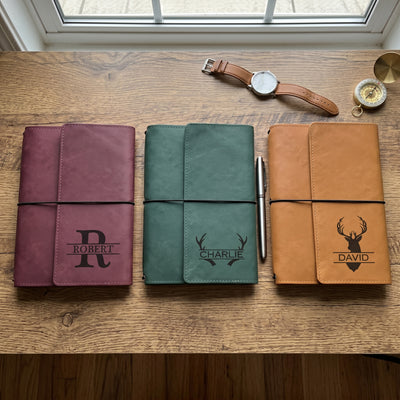 Custom Vintage Initial Name For Him, Husband, Son, Boss, Dad, Coworkers - Personalized Notebook Cover