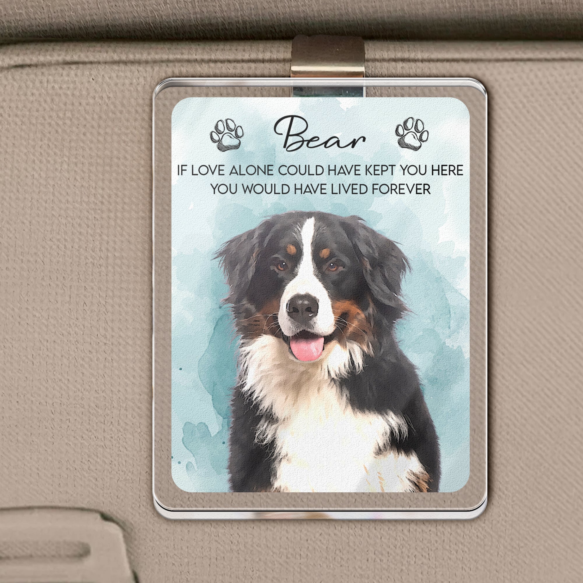 Custom-Watercolor-Pet-Portrait-Memorial-Gift-Personalized-Car-Visor-Clip-3