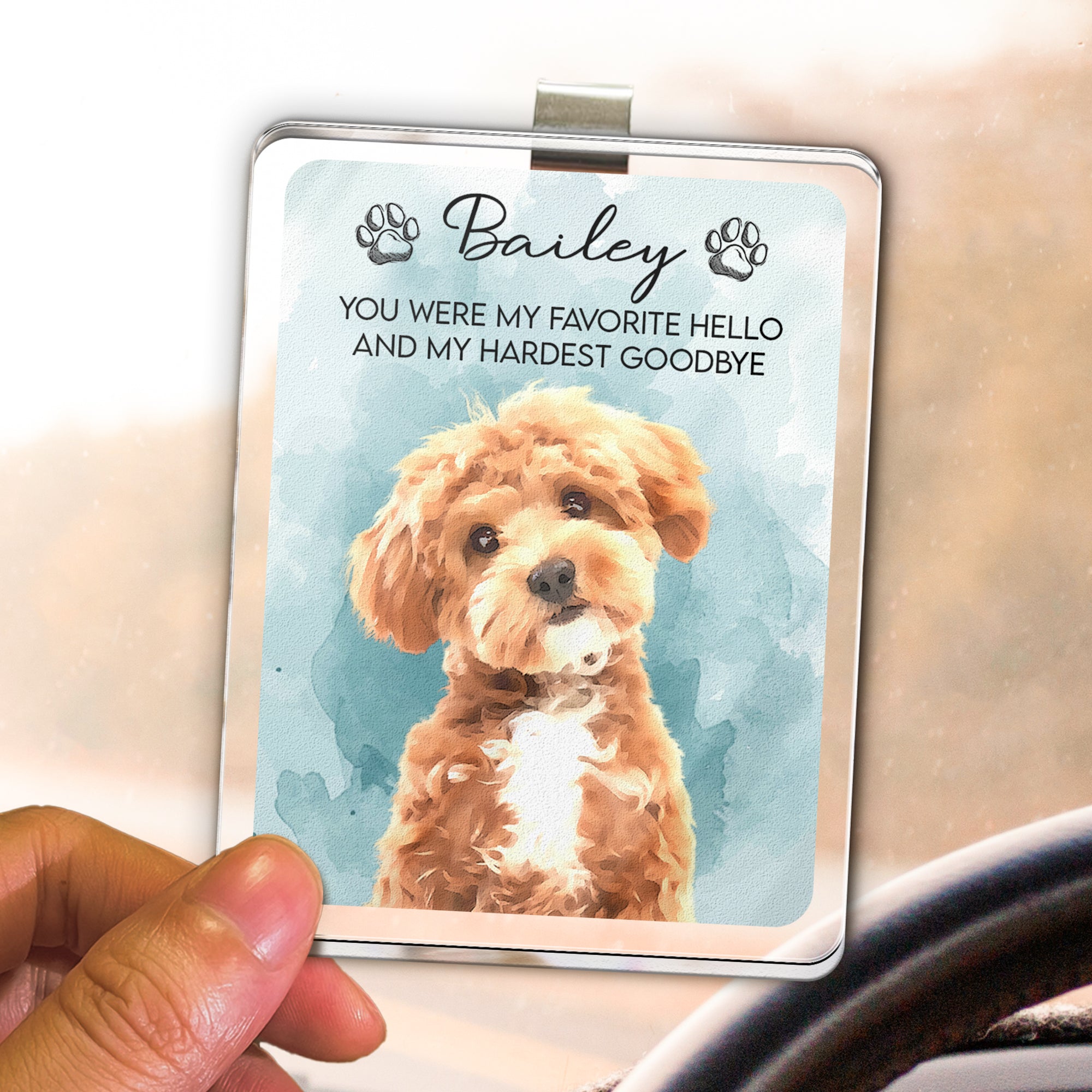 Custom-Watercolor-Pet-Portrait-Memorial-Gift-Personalized-Car-Visor-Clip-5