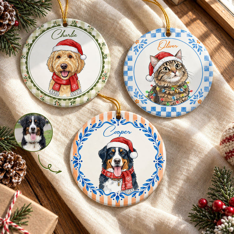 Custom-Watercolor-Pet-With-Santa-Hat-Gifts-For-Pet-Lovers-Personalized-Ornament-1