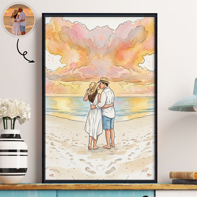 Custom-Watercolor-Portrait-Anniversary-Wedding-Christmas-Gifts-For-Couple-Personalized-Poster-1