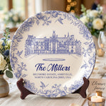 Custom-Wedding-Venue-Photo,-Toile-Illustrated-Venue-Decor-Wedding-Gifts-For-Couples-Personalized-Ceramic-Plate-0
