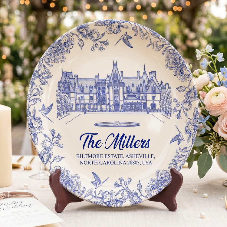 Custom-Wedding-Venue-Photo,-Toile-Illustrated-Venue-Decor-Wedding-Gifts-For-Couples-Personalized-Ceramic-Plate-1