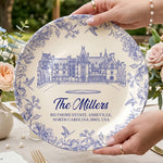 Custom-Wedding-Venue-Photo,-Toile-Illustrated-Venue-Decor-Wedding-Gifts-For-Couples-Personalized-Ceramic-Plate-2