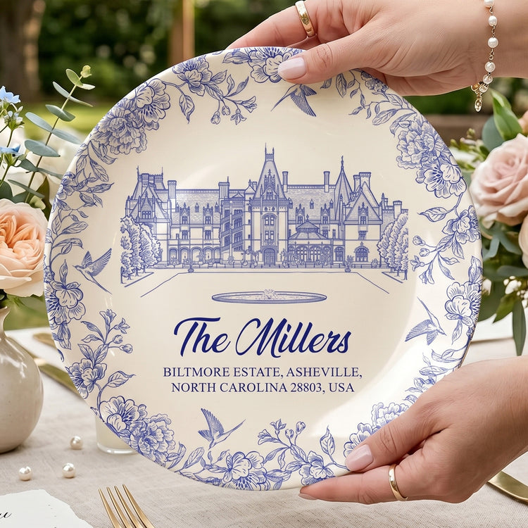 Custom-Wedding-Venue-Photo,-Toile-Illustrated-Venue-Decor-Wedding-Gifts-For-Couples-Personalized-Ceramic-Plate-2