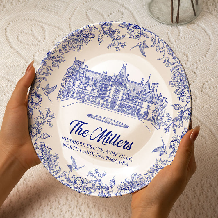Custom-Wedding-Venue-Photo,-Toile-Illustrated-Venue-Decor-Wedding-Gifts-For-Couples-Personalized-Ceramic-Plate-3