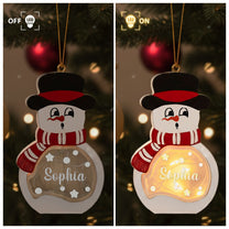 Customize Names, Family Pack - Personalized Lighted Wooden Snowman Ornament