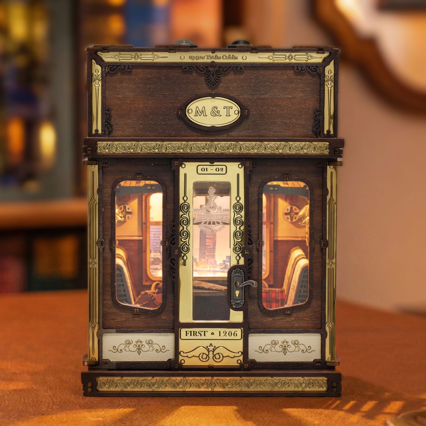 Customize View Train Cabin - Personalized Photo DIY Book Nook Kit