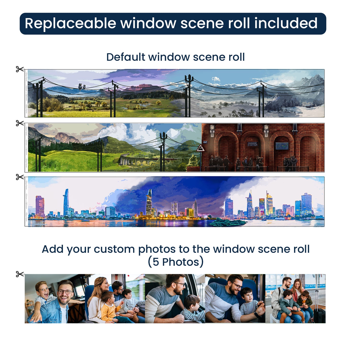 Customize View Train Cabin - Personalized Photo DIY Book Nook Kit