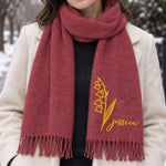 Customize-Birth-Flower-&-Name-For-Her,-Daughter,-Sister,-Friends,-Mom,-Grandma-Personalized-Embroidered-Scarf-1