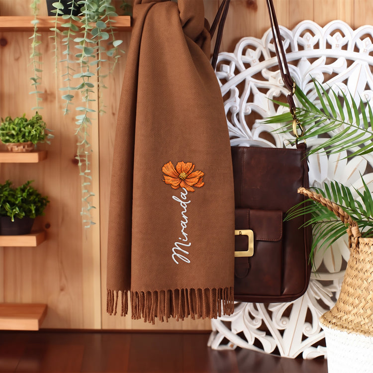 Customize-Birth-Flower-&-Name-For-Her,-Daughter,-Sister,-Friends-Personalized-Embroidered-Scarf-5