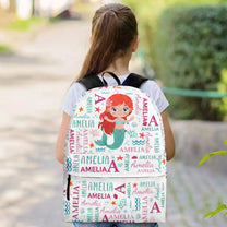 Cute And Beachy Custom Name - Personalized Kid Backpack
