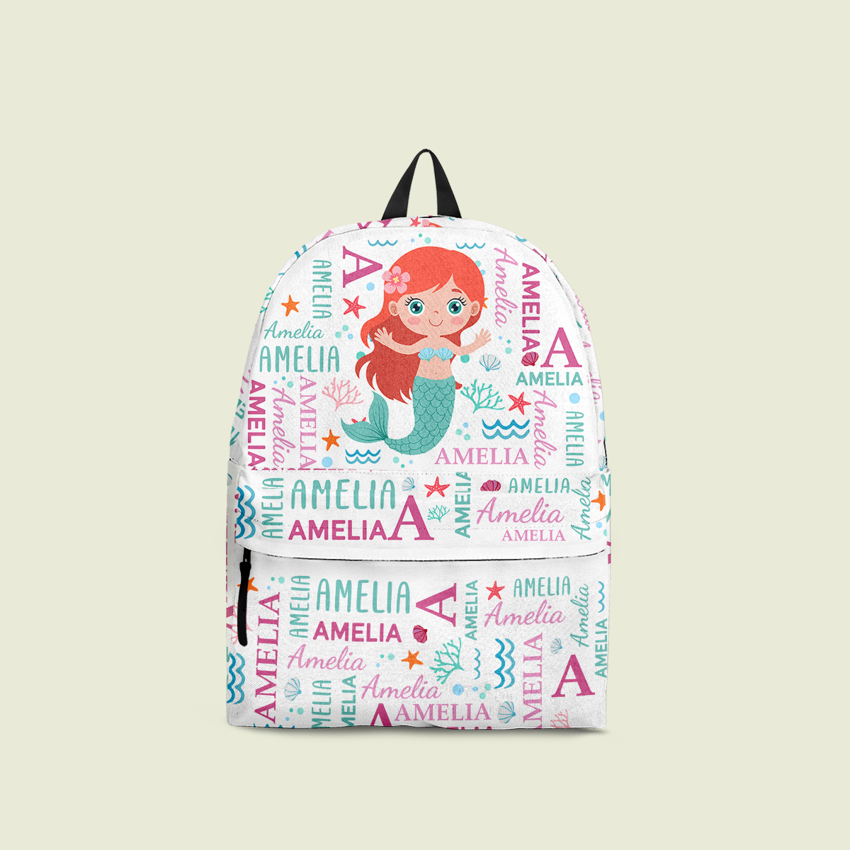 Cute And Beachy Custom Name - Personalized Kid Backpack