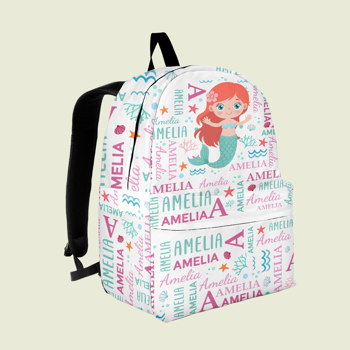 Cute And Beachy Custom Name - Personalized Kid Backpack