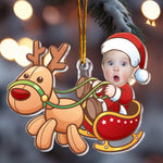 Cute Baby Santa - Personalized Acrylic Photo Ornament