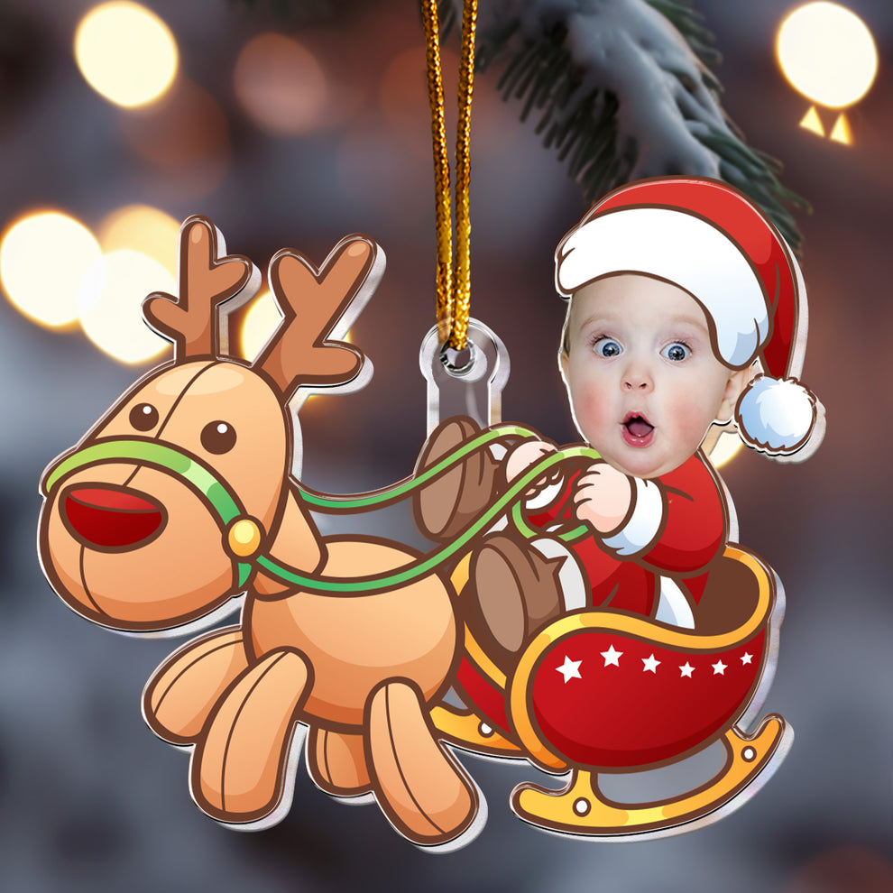 Cute Baby Santa - Personalized Acrylic Photo Ornament – Macorner