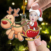 Cute Baby Santa - Personalized Acrylic Photo Ornament