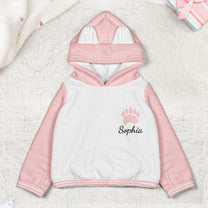 Cute Bears Gift For Son Daughter - Personalized Kid Fleece Hooded Sweatshirt With Ears
