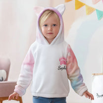 Cute Bears Gift For Son Daughter - Personalized Kid Fleece Hooded Sweatshirt With Ears