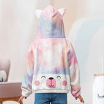 Cute Bears Gift For Son Daughter - Personalized Kid Fleece Hooded Sweatshirt With Ears