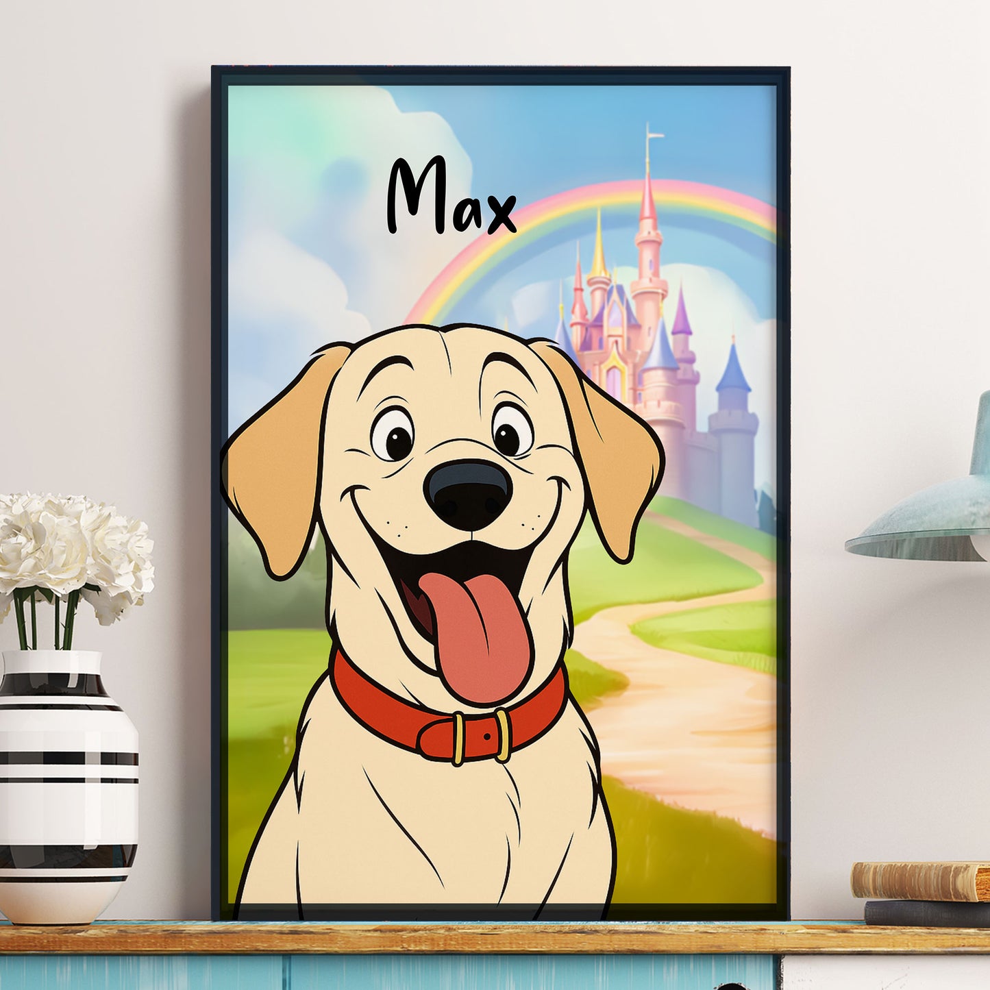 Cute Cartoon Dog - Personalized Photo Poster