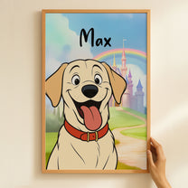 Cute Cartoon Dog - Personalized Photo Poster