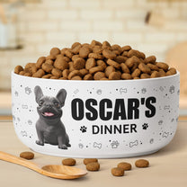 Cute Cartoon Dog's Dinner - Personalized Ceramic Bowl