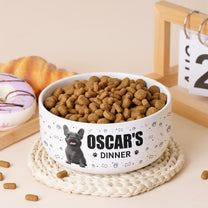 Cute Cartoon Dog's Dinner - Personalized Ceramic Bowl