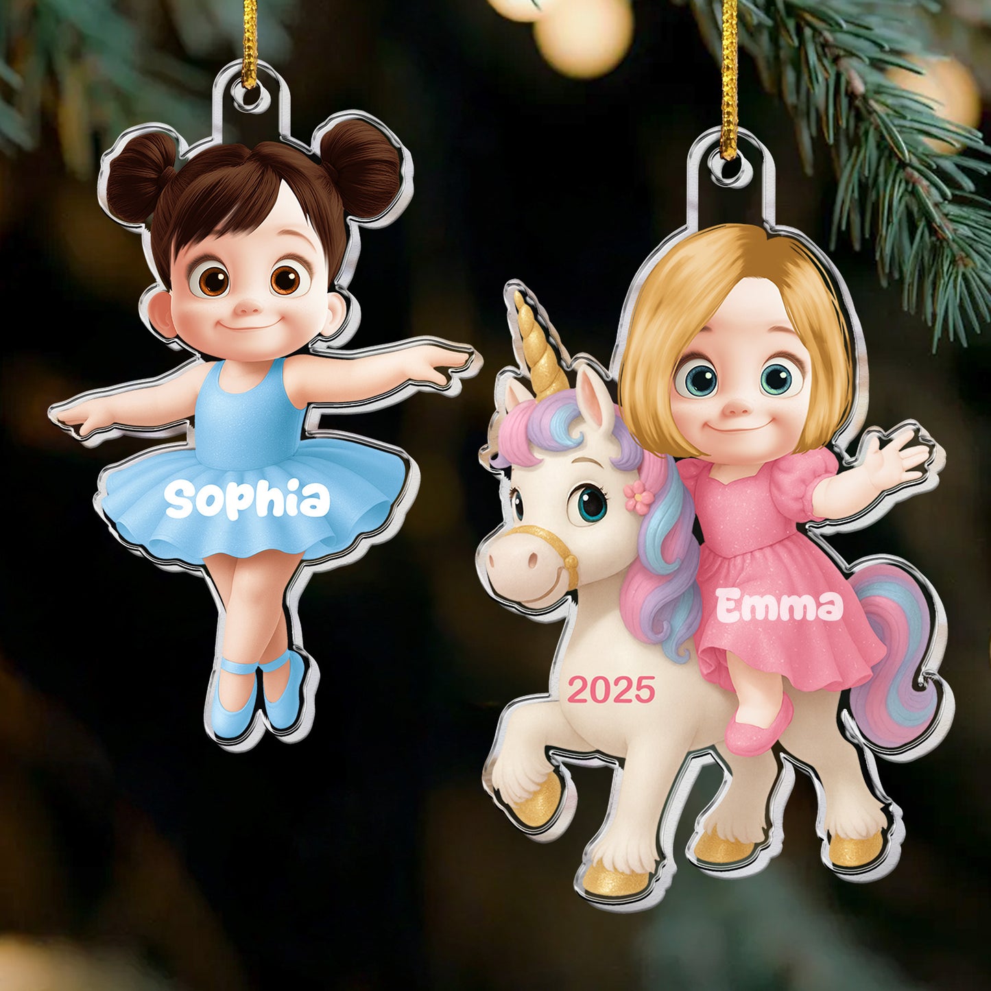 Cute Cartoon Kid - Personalized Acrylic Ornament
