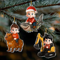 Cute Cartoon Kid Boy - Personalized Acrylic Ornament