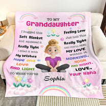 Cute Cartoon Kid Hug This Blanket - Personalized Blanket
