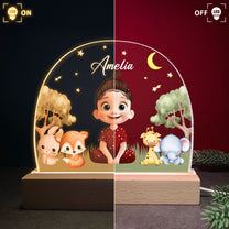 Cute Cartoon With Name Dinosaur Princess - Personalized LED Light