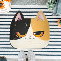 Cute Cat Face - Personalized Doormat