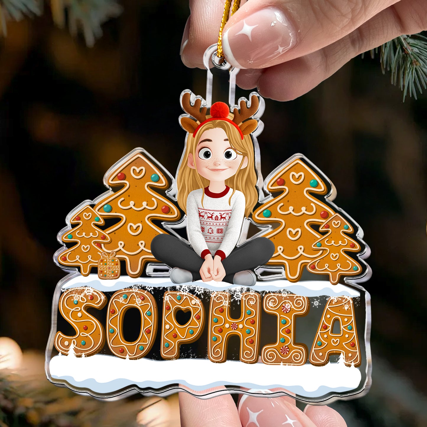 Cute Christmas Family - Personalized Acrylic Ornament