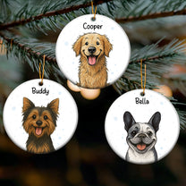 Cute Dog - Crayon Version - Personalized Ceramic Ornament