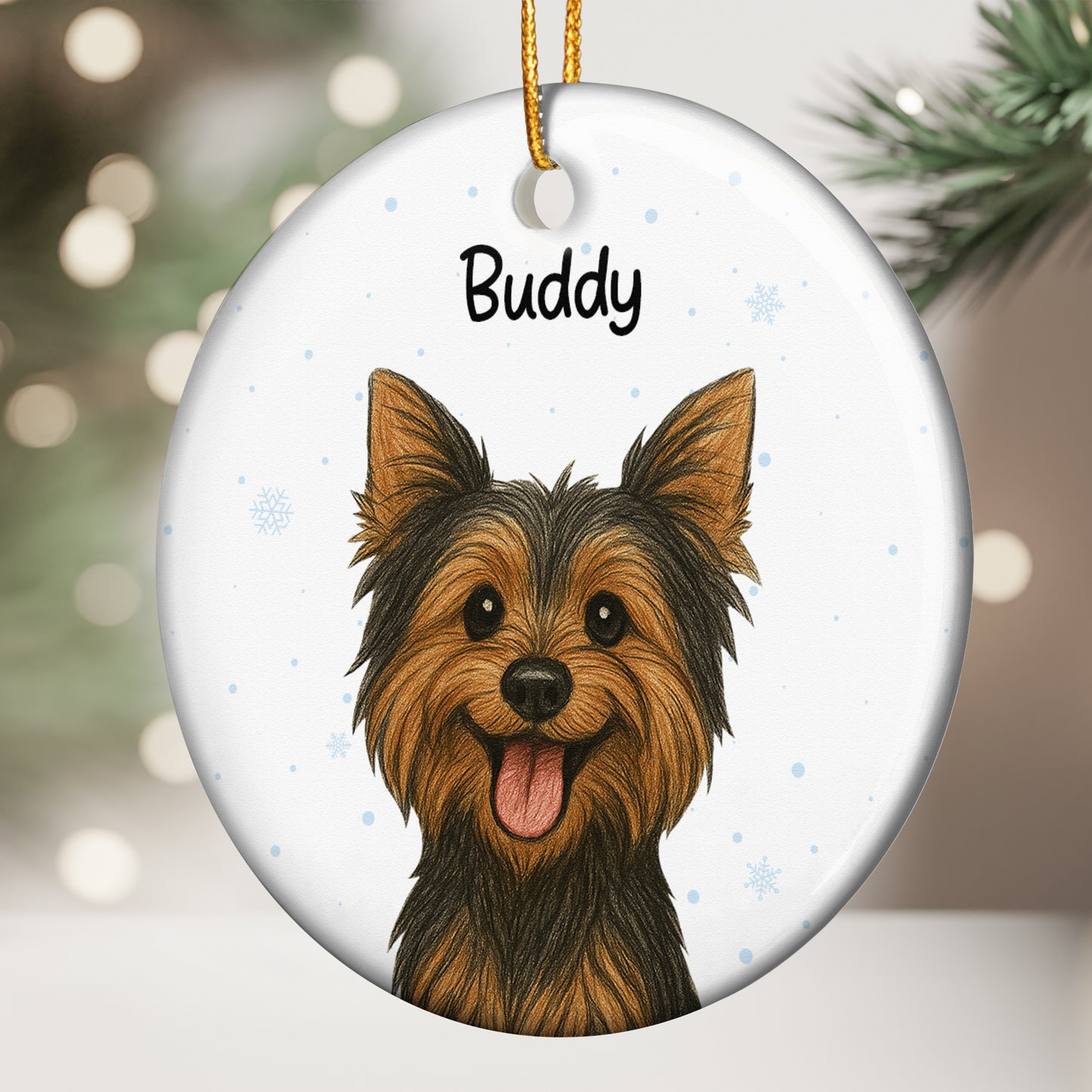 Cute Dog - Crayon Version - Personalized Ceramic Ornament